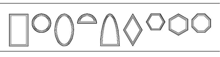 Examples of the different window shapes