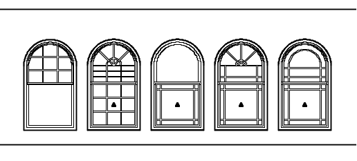 Examples of muntins (glazing bars) in the top and bottom sashes